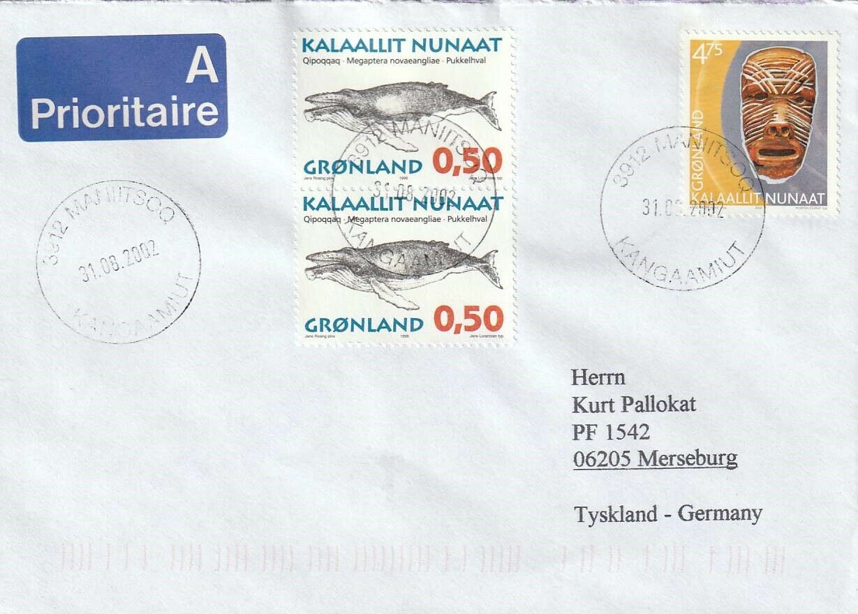 885 // Nr. 288 X 2, 380 Auf Brief Aus 3912 Kangaamiut Von 2002 - Kulturerbe